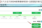 北京汽车摇号2024政策最新规定-北京2021年汽车摇号政策