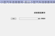 烟台小型汽车违章查询-烟台小型汽车违章查询系统