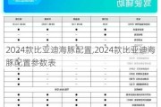 2024款比亚迪海豚配置,2024款比亚迪海豚配置参数表