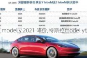 特斯拉 model y 2021 降价,特斯拉model y价格下调