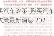 买汽车政策-购买汽车政策最新消息 2020