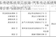 汽车传动系统常见故障-汽车传动系统常见故障诊断与排除的方法