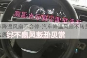 车降温风扇不会停-汽车降温风扇不转是什么原因