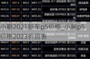 小鹏2021新车p5价格_小鹏p5价格2023价目表