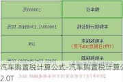 汽车购置税计算公式-汽车购置税计算公式2.0T