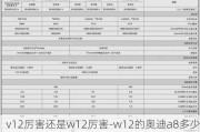 v12厉害还是w12厉害-w12的奥迪a8多少钱