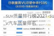 suv质量排行榜2021-suv汽车质量排名