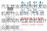 汽车燃油添加剂对发动机有什么影响-汽车燃油添加剂对发动机有什么影响呢