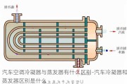 汽车空调冷凝器与蒸发器有什么区别-汽车冷凝器和蒸发器区别是什么