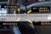 汽车定速巡航是什么意思呀-汽车定速巡航功能是什么意思