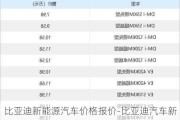 比亚迪新能源汽车价格报价-比亚迪汽车新能源汽车价格表