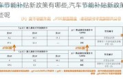 汽车节能补贴新政策有哪些,汽车节能补贴新政策有哪些呢