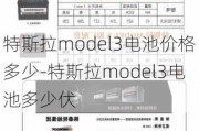 特斯拉model3电池价格多少-特斯拉model3电池多少伏