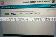 今日小汽车摇号结果_今天小客车摇号查询结果