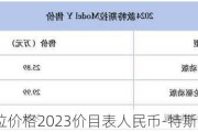 特斯拉价格2023价目表人民币-特斯拉价格最新