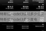 特斯拉model3续航多少公里-特斯拉model3多少度电