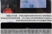 比亚迪汉ev充电需要多久和多少度电,比亚迪汉ev多久能充满电