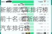 新能源汽车排行榜前十名-看新能源汽车排行榜