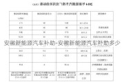 安徽新能源汽车补助-安徽新能源汽车补助多少