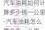 汽车油耗如何计算多少钱一公里-汽车油耗怎么算几毛一公里