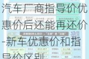 汽车厂商指导价优惠价后还能再还价-新车优惠价和指导价区别