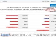 石家庄车辆选号规则-石家庄汽车牌照选号规则