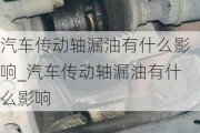 汽车传动轴漏油有什么影响_汽车传动轴漏油有什么影响