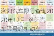 洛阳汽车限号查询2020年12月_洛阳汽车限号吗机动车