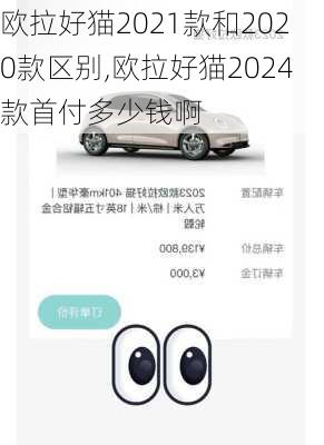 欧拉好猫2021款和2020款区别,欧拉好猫2024款首付多少钱啊