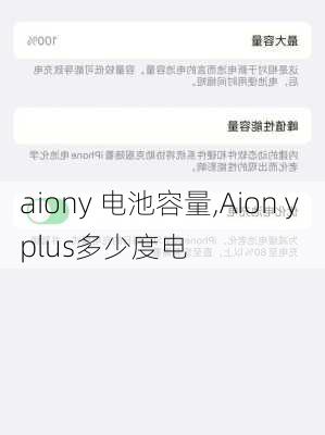 aiony 电池容量,Aion y plus多少度电