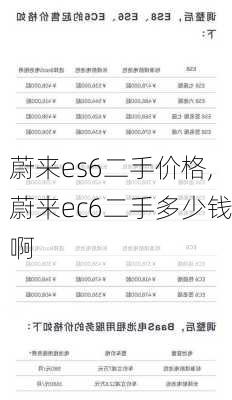 蔚来es6二手价格,蔚来ec6二手多少钱啊