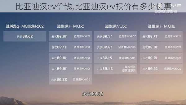 比亚迪汉ev价钱,比亚迪汉ev报价有多少优惠