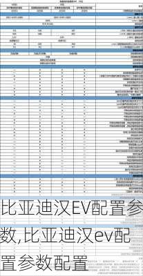 比亚迪汉EV配置参数,比亚迪汉ev配置参数配置