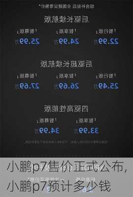 小鹏p7售价正式公布,小鹏p7预计多少钱