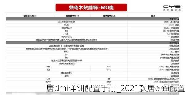 唐dmi详细配置手册_2021款唐dmi配置