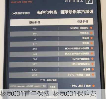 极氪001首年保费_极氪001保险费