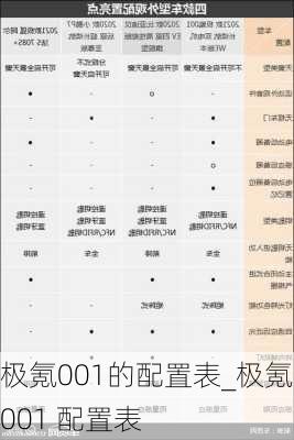 极氪001的配置表_极氪001 配置表