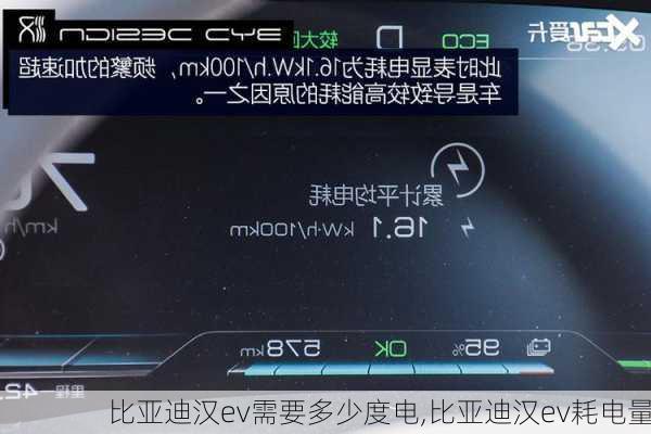 比亚迪汉ev需要多少度电,比亚迪汉ev耗电量