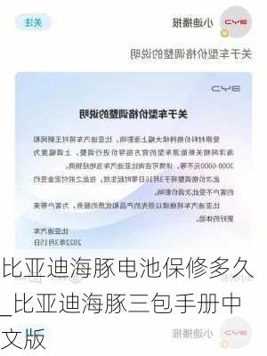 比亚迪海豚电池保修多久_比亚迪海豚三包手册中文版