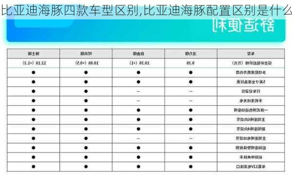 比亚迪海豚四款车型区别,比亚迪海豚配置区别是什么