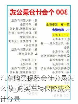 汽车购买保险会计分录怎么做_购买车辆保险费会计分录