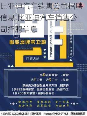 比亚迪汽车销售公司招聘信息,比亚迪汽车销售公司招聘信息