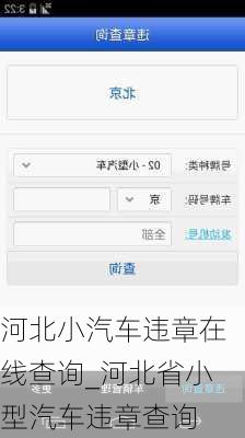 河北小汽车违章在线查询_河北省小型汽车违章查询