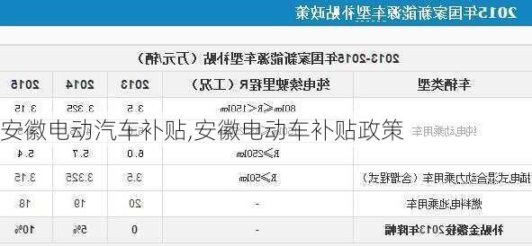 安徽电动汽车补贴,安徽电动车补贴政策