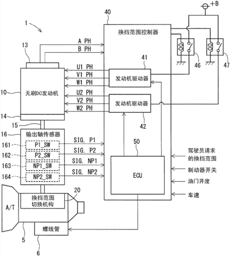 电动汽车换挡器,电动汽车换挡器接线图说明图解