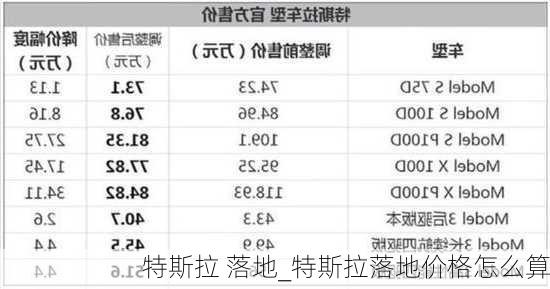 特斯拉 落地_特斯拉落地价格怎么算