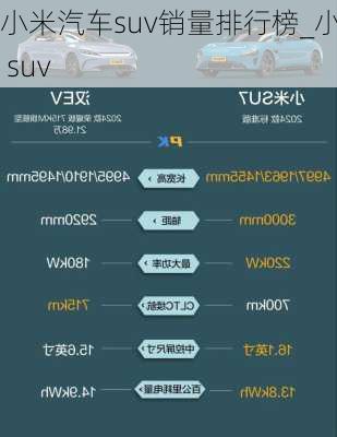 小米汽车suv销量排行榜_小米 suv