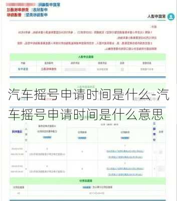 汽车摇号申请时间是什么-汽车摇号申请时间是什么意思