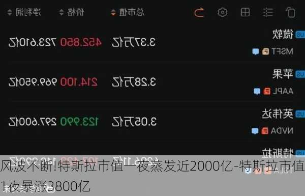 风波不断!特斯拉市值一夜蒸发近2000亿-特斯拉市值1夜暴涨3800亿