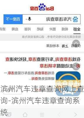 滨州汽车违章查询网上查询-滨州汽车违章查询系统